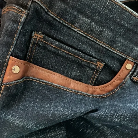White House Black Market Dark Blue Jeans with Copper Details - Picture 5 of 7